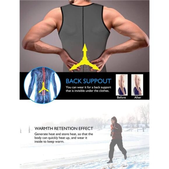 Men Sauna Vest Hot Sweat Waist Trainer Corset Neoprene Tank Top Shapewear - Picture 3 of 7